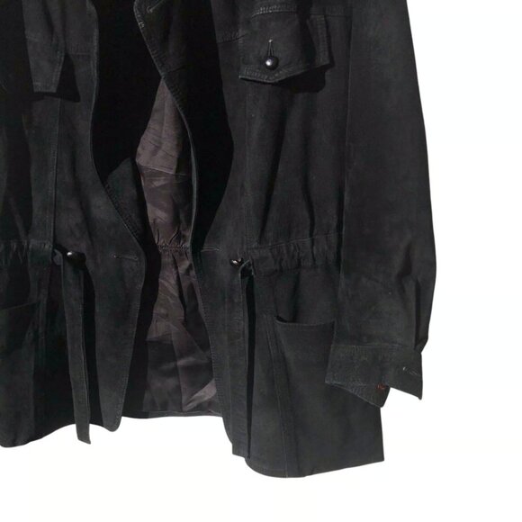Nancy Heller Vintage Black Suede Leather Jacket, M - Picture 4 of 10